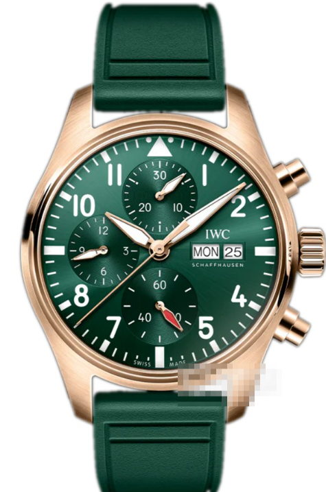 IWCパイロット ウォッチ クロノグラフ IW388110、18Kローズゴールドと深緑が導く、新たなる冒険